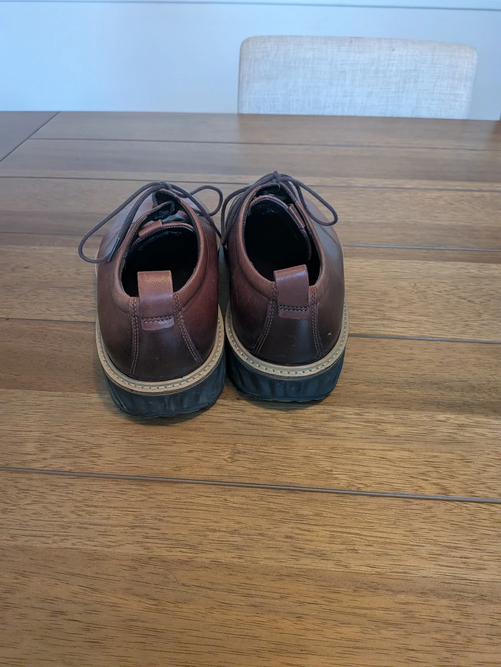 ECCO ST.1 Hybrid Men's Leather Plain Toe Derby Shoes Brown Size 12 12.5 Luxury